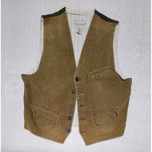 VTG Great Land Corduroy Vest Size Medium 100% Cotton Lined Paperboy Schoolboy